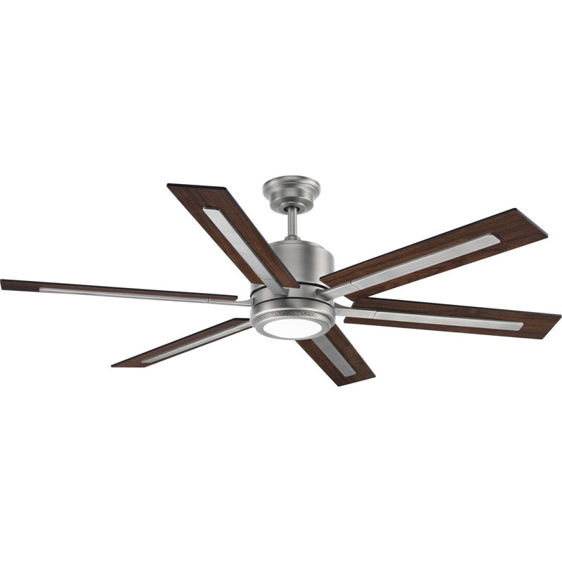 60" Lesure 6 Blade LED Standard Ceiling Fan with Remote Control and